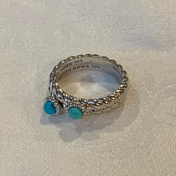 Judith Ripka Sterling Turquoise Stacking Rings - Picture 1 of 4